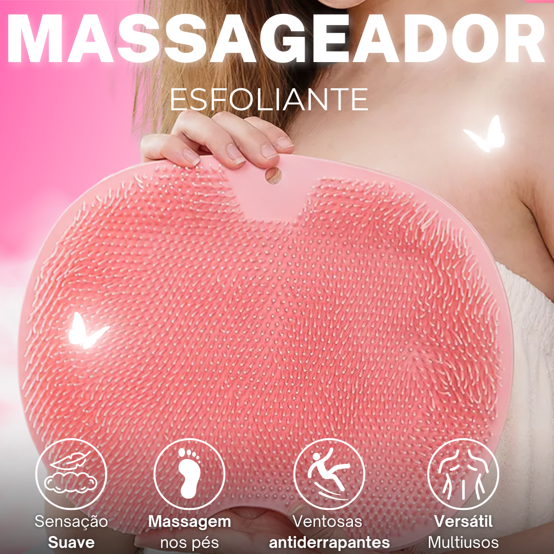 Tapete Massageador e Esfoliante de Silicone para Banho